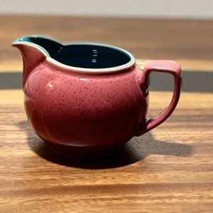 Denby Langley Harlequin Vintage Pottery Creamer Pitcher Red  Green